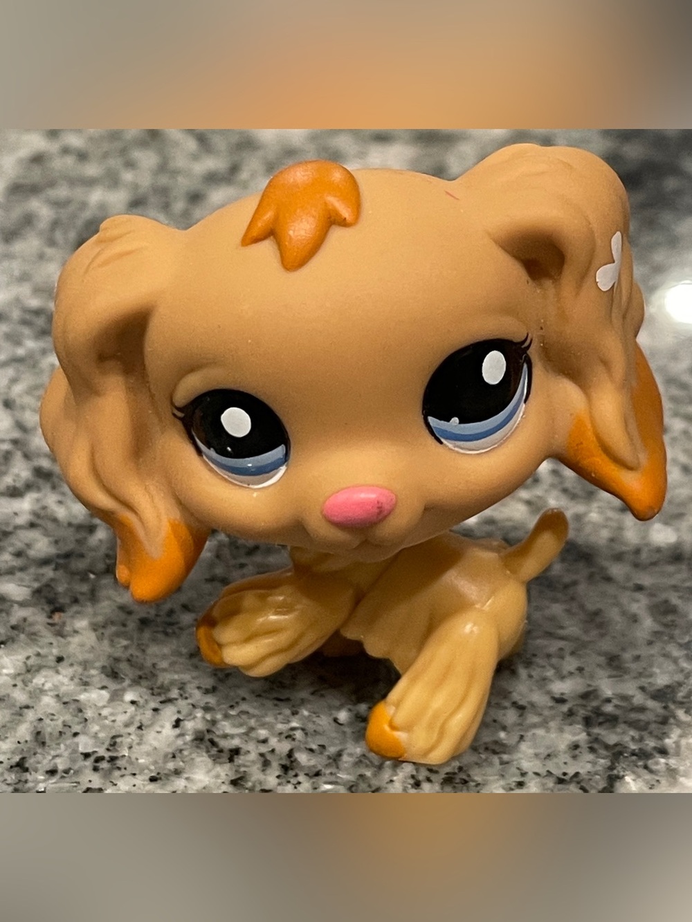 Littlest Pet Shop Tan and Orange Puppy with Blue Eyes